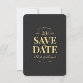 Save the Date QR Code Wedding Website Dunkelgrau Einladung (Vorderseite)