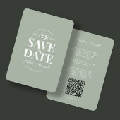 Save the Date QR Code Wedding Website Sage Green Einladung