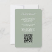 Save the Date QR Code Wedding Website Sage Green Einladung (Rückseite)