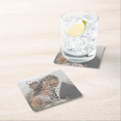 Save the Date qr-Codepaar Foto boho Hochzeit Rechteckiger Pappuntersetzer (Vor Ort)