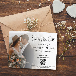 Save the Date qr coole Paar chic Foto Hochzeit Ankündigungspostkarte