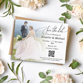 Save the Date qr-Foto-Hochzeit Ankündigungspostkarte