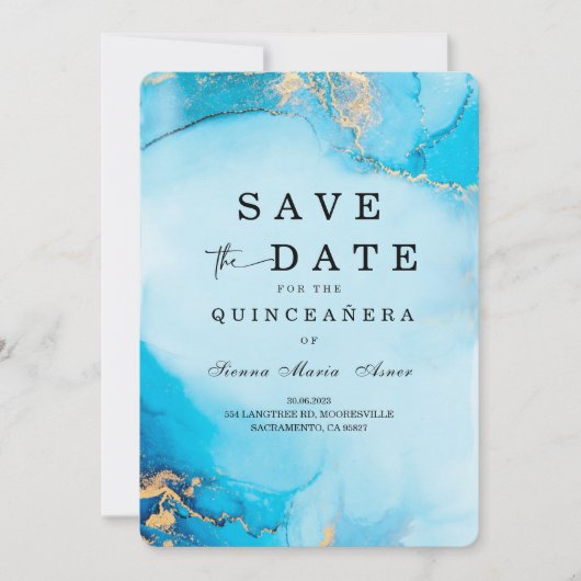 Save the Date Quinceanera Ideen Einladung (Vorderseite)