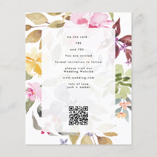 Save the Date-Rahmen-Haushalt QR-Code-Foto Flyer (Hinten)