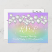 Save the Date RAINBOW Ballons Alle Mitleid UAWG Ankündigungspostkarte (Vorne/Hinten)