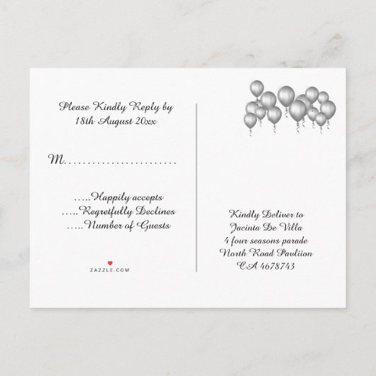 Save the Date RAINBOW Ballons Alle Mitleid UAWG Ankündigungspostkarte (Rückseite)