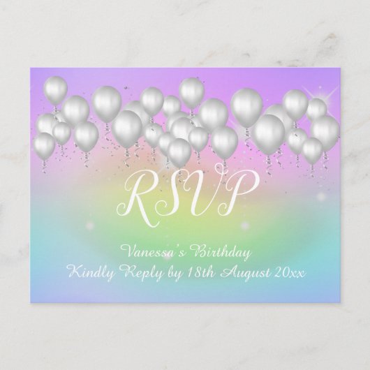 Save the Date RAINBOW Ballons Alle Mitleid UAWG Ankündigungspostkarte (Vorderseite)