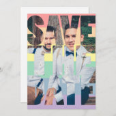 Save the Date Rainbow Gay LGBTQ Personalisiertes F Ankündigung (Vorne/Hinten)
