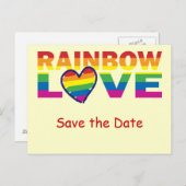 Save the Date/Rainbow-Hochzeit/Gay Pride Ankündigungspostkarte (Vorne/Hinten)