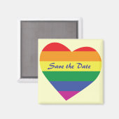 Save the Date/Rainbow-Hochzeit/Gay Pride Magnet (Vorderseite/Rückseite)