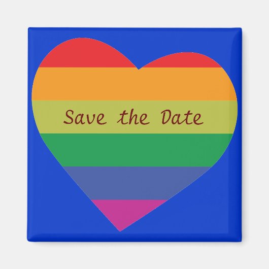 Save the Date/Rainbow-Hochzeit/Gay Pride Magnet (Vorne)
