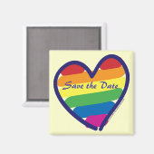 Save the Date/Rainbow-Hochzeit/Gay Pride Magnet (Vorderseite/Rückseite)
