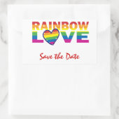 Save the Date/Rainbow-Hochzeit/Gay Pride Rechteckiger Aufkleber (Tasche)