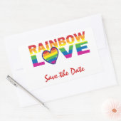 Save the Date/Rainbow-Hochzeit/Gay Pride Rechteckiger Aufkleber (Umschlag)