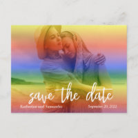 Save the Date Rainbow Overlay Moderner Gay