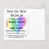 Save the Date Rainbow Postkarte (Rückseite)