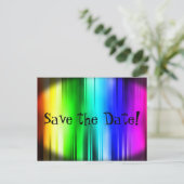 Save the Date Rainbow Postkarte (Stehend Vorderseite)
