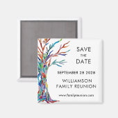 Save the Date Rainbow Tree Family Wiedersehen Magnet (Vorderseite/Rückseite)