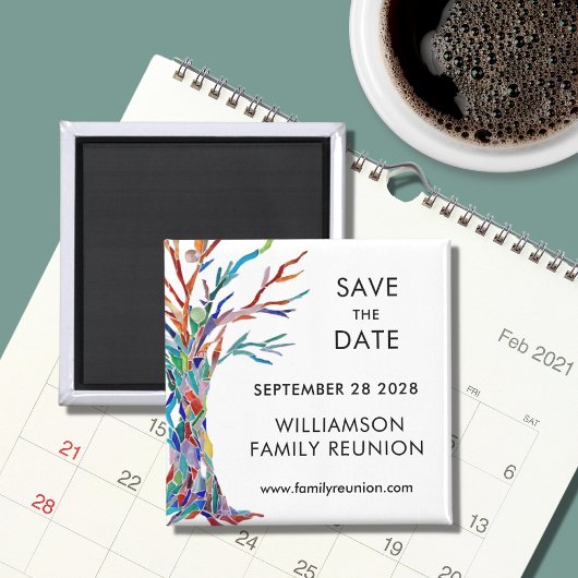 Save the Date Rainbow Tree Family Wiedersehen Magnet