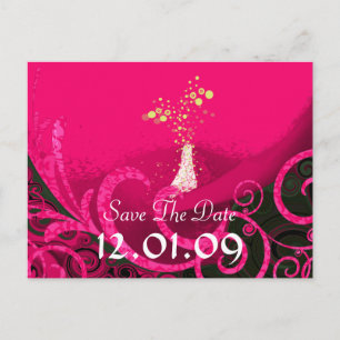 Save the Date Rasberry Cala Lily Postcard Ankündigungspostkarte