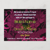 Save the Date - Rasberry floral Distressed - Ankündigungspostkarte (Rückseite)