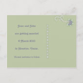 Save the Date Reben und Blume Postkartenvorlage Ankündigungspostkarte (Rückseite)