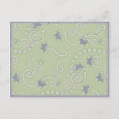 Save the Date Reben und Blume Postkartenvorlage Ankündigungspostkarte (Vorderseite)