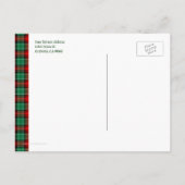 Save the Date Red Green Kariert Editierbare Postka Ankündigungspostkarte (Rückseite)