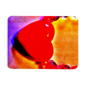 Save the Date Red Heart Necklace Magnet (Horizontal)