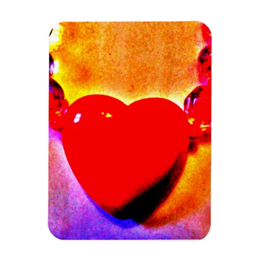 Save the Date Red Heart Necklace Magnet (Vertikal)