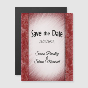 Save the Date Red Marble Columns Magneteinladung