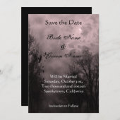 Save the Date Red Mist mit Ravens und Vollmond Ankündigung (Vorne/Hinten)