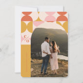 Save the Date, Retro, Bogen Foto, 70er Jahre rosa Date (Rückseite)