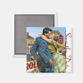 Save the Date Retro Magnet (Vorderseite/Rückseite)