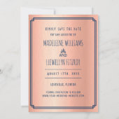 Save the Date Retro Rose Gold Deko Wedding Foto (Rückseite)