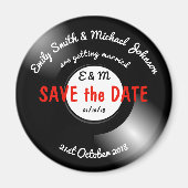 Save the Date Retro Vinyl Record Disk Magnet (Vorne)