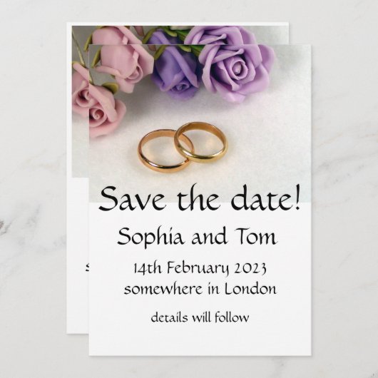 SAVE THE DATE - Rett des Hochzeitdatums Einladung (Vorne/Hinten)