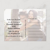 Save The Date | Rett unseres Hochzeitdatums Ankündigungspostkarte (Rückseite)