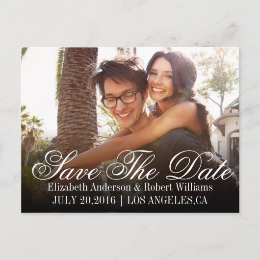 Save The Date | Rett unseres Hochzeitdatums Ankündigungspostkarte (Vorderseite)