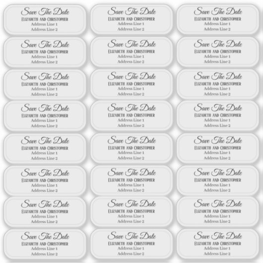 Save The Date Return Address Transparent  Aufkleber (Vorderseite)