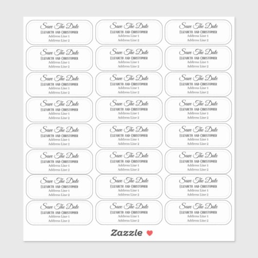 Save The Date Return Address Transparent  Aufkleber (Blatt)