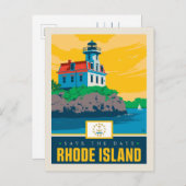 Save The Date | Rhode Island Einladungspostkarte (Vorne/Hinten)
