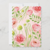 Save The Date. Romantische Rose im Wasserbereich Einladung (Rückseite)