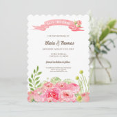 Save The Date. Romantische Rose im Wasserbereich Einladung (Stehend Vorderseite)