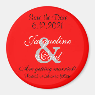 Save the Date Romantische Rote Magnete Magnet