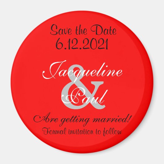 Save the Date Romantische Rote Magnete Magnet (Vorne)