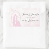 "Save the Date" Romantisches Dreamy Wedding Couple Rechteckiger Aufkleber (Tasche)