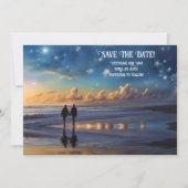 Save the Date Romantisches Paar am Strand Einladung (Vorderseite)