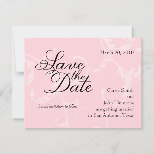 Save the Date Rosa Acanthus Vine Einladung (Vorderseite)