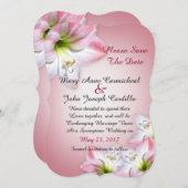 Save the Date rosa Amaryllis (Vorne/Hinten)